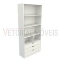 Ver imagem 4 de Guarda Roupa Closet Solteiro Misto Prateleira Gaveta M30 100% Mdf (closet, Loja) - Branco