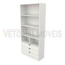 Ver imagem 3 de Guarda Roupa Closet Solteiro Misto Prateleira Gaveta M30 100% Mdf (closet, Loja) - Branco