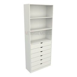 Armário Prateleira Gaveteiro Misto M32 100%mdf Closet Loja - Branco - 1