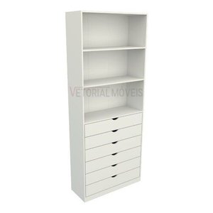 Armário Prateleira Gaveteiro Misto M32 100%mdf Closet Loja - Branco