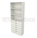 Ver imagem 5 de Armário Prateleira Gaveteiro Misto M32 100%mdf Closet Loja - Branco