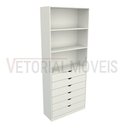 Ver imagem 3 de Armário Prateleira Gaveteiro Misto M32 100%mdf Closet Loja - Branco
