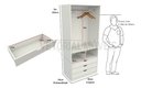 Ver imagem 2 de Armário Cabideiro Gaveteiro Misto M36 Closet Loja 100% Mdf - Branco