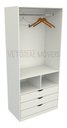Ver imagem 1 de Armário Cabideiro Gaveteiro Misto M36 Closet Loja 100% Mdf - Branco