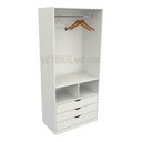 Ver imagem 1 de Armário Cabideiro Gaveteiro Misto M36 Closet Loja 100% Mdf - Branco