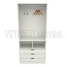 Armário Cabideiro Gaveteiro Misto M36 Closet Loja 100% Mdf - Branco - 3