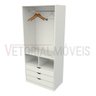 Armário Cabideiro Gaveteiro Misto M36 Closet Loja 100% Mdf - Branco - 4