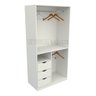 Armário Cabideiro Gaveta Misto M37 100% Mdf Closet Loja - Branco - 1
