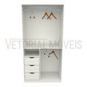 Ver imagem 4 de Armário Cabideiro Gaveta Misto M37 100% Mdf Closet Loja - Branco