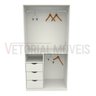 Armário Cabideiro Gaveta Misto M37 100% Mdf Closet Loja - Branco - 4