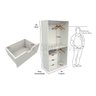 Armário Cabideiro Gaveta Misto M37 100% Mdf Closet Loja - Branco - 2