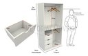 Ver imagem 2 de Armário Cabideiro Gaveta Misto M37 100% Mdf Closet Loja - Branco