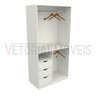 Armário Cabideiro Gaveta Misto M37 100% Mdf Closet Loja - Branco - 5