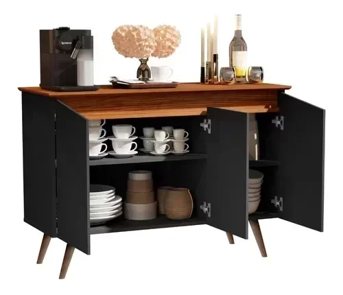 Aparador Buffet Encanto 3 Portas Retrô - 4