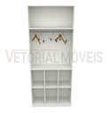Ver imagem 4 de Armário Misto Colmeia Arara M38 100% Mdf (closet Loja ) - Branco