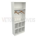 Ver imagem 5 de Armário Misto Colmeia Arara M38 100% Mdf (closet Loja ) - Branco