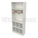 Ver imagem 3 de Armário Misto Colmeia Arara M38 100% Mdf (closet Loja ) - Branco