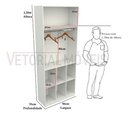 Ver imagem 2 de Armário Misto Colmeia Arara M38 100% Mdf (closet Loja ) - Branco