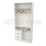 Armário Misto Gaveta Arara M17 100% Mdf Closet Loja Roupa - Branco - 3