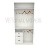 Armário Misto Gaveta Arara M17 100% Mdf Closet Loja Roupa - Branco - 4