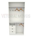Ver imagem 4 de Armário Misto Gaveta Arara M17 100% Mdf Closet Loja Roupa - Branco