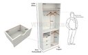 Ver imagem 2 de Armário Misto Gaveta Arara M17 100% Mdf Closet Loja Roupa - Branco