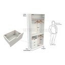 Ver imagem 2 de Armário Misto Gaveta Arara M17 100% Mdf Closet Loja Roupa - Branco