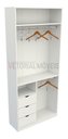 Ver imagem 1 de Armário Misto Gaveta Arara M17 100% Mdf Closet Loja Roupa - Branco