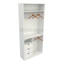 Ver imagem 1 de Armário Misto Gaveta Arara M17 100% Mdf Closet Loja Roupa - Branco