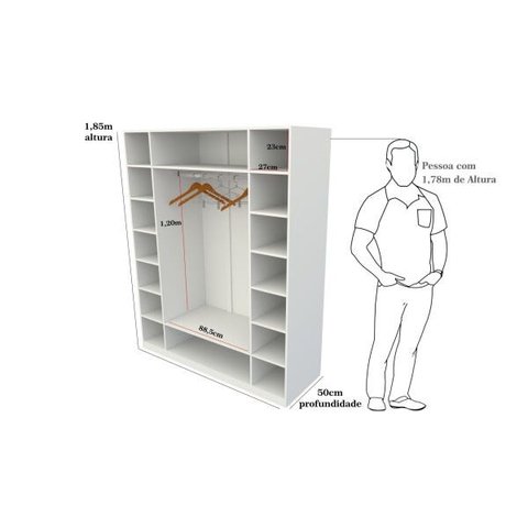 Armário Colmeia Cabideiro M7 100%mdf Closet Roupa Cabide