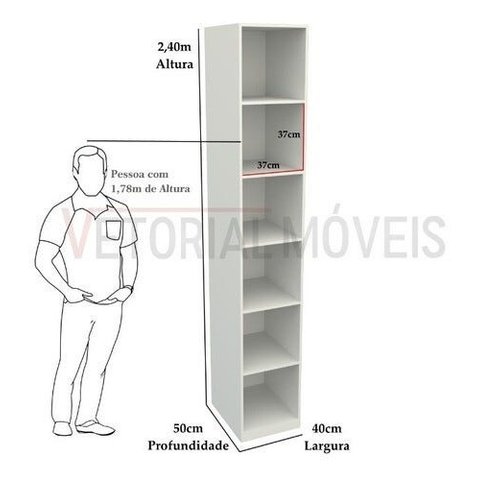Armário Colmeia Eloisa M17 100% Mdf (closet Lojas Expositor) - Branco