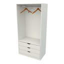 Ver imagem 2 de Armário Cabideiro Gaveteiro Misto M46 Closet Loja 100% Mdf - Branco