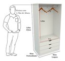 Ver imagem 1 de Armário Cabideiro Gaveteiro Misto M46 Closet Loja 100% Mdf - Branco