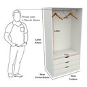 Ver imagem 1 de Armário Cabideiro Gaveteiro Misto M46 Closet Loja 100% Mdf - Branco