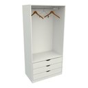 Ver imagem 4 de Armário Cabideiro Gaveteiro Misto M46 Closet Loja 100% Mdf - Branco