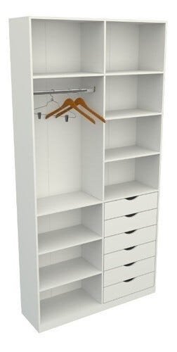 Armário Arara Gaveta Verônica M13 100% Mdf Sapato Roupa - Branco - 5