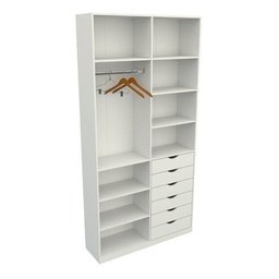 Armário Arara Gaveta Verônica M13 100% Mdf Sapato Roupa - Branco - 1