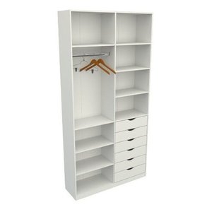 Armário Arara Gaveta Verônica M13 100% Mdf Sapato Roupa - Branco