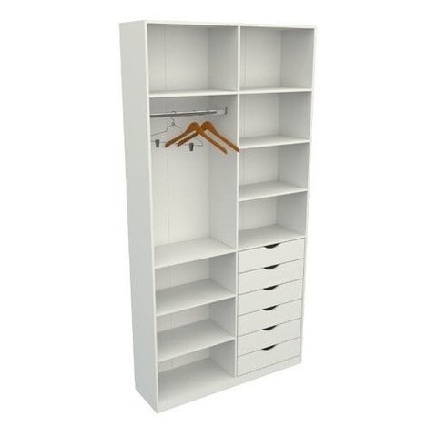 Armário Arara Gaveta Verônica M13 100% Mdf Sapato Roupa - Branco