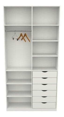 Armário Arara Gaveta Verônica M13 100% Mdf Sapato Roupa - Branco - 3