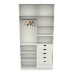 Armário Arara Gaveta Verônica M13 100% Mdf Sapato Roupa - Branco - 4