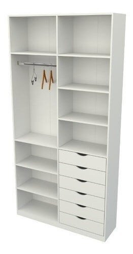 Armário Arara Gaveta Verônica M13 100% Mdf Sapato Roupa - Branco - 4