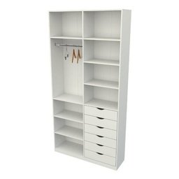 Armário Arara Gaveta Verônica M13 100% Mdf Sapato Roupa - Branco - 5