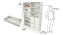 Ver imagem 1 de Armário Arara Gaveta Verônica M11 100% Mdf Roupeiro Closet - Branco