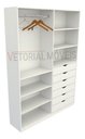 Ver imagem 3 de Armário Arara Gaveta Verônica M11 100% Mdf Roupeiro Closet - Branco