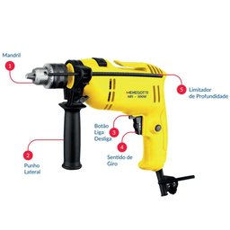 Furadeira de Impacto Mfi-500w 220v 60hz Menegotti - 2