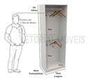 Ver imagem 1 de Armário Arara Dupla M18 100% Mdf (closet Lojas Organizador) - Branco