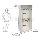 Ver imagem 2 de Armário Arara Dupla M21 100% Mdf (closet Lojas Organizador) - Branco