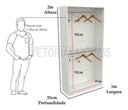 Ver imagem 2 de Armário Arara Dupla M21 100% Mdf (closet Lojas Organizador) - Branco