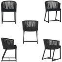 Ver imagem 5 de Mesa com 6 Cadeiras de Jantar Roma 120cm e Noronha em Alumínio Preto Corda Náutica Estofado 12 Trama